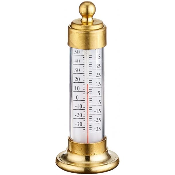 Termometer i messing, °C/°F, bordtermometer