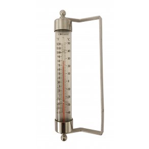 Termometer med forniklet overflade, C/F, udendrs, 20 cm