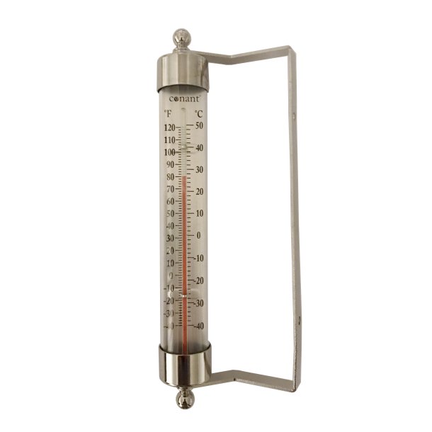 Termometer med forniklet overflade, °C/°F, udendørs, 20 cm