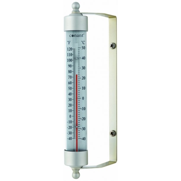 Termometer i aluminium, °C/°F, udendørs, 20 cm